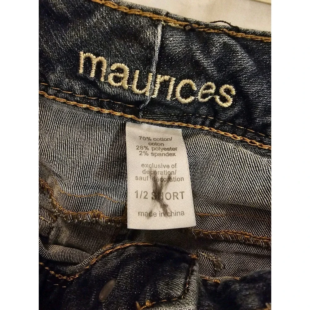 Maurices Women's Dark Wash Bootcut Jeans Size 12 Short Stretch Denim‎